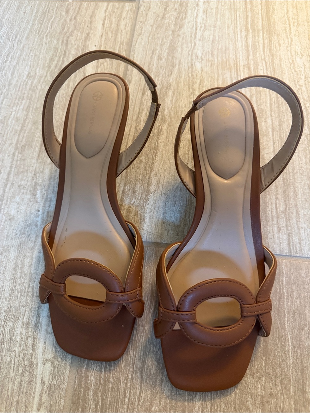 Women’s Brown Slingback Sandals with Ring Detail